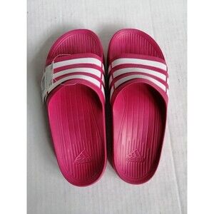 New Adidas Sandals Womens Size 6 Shoes Purple White Striped